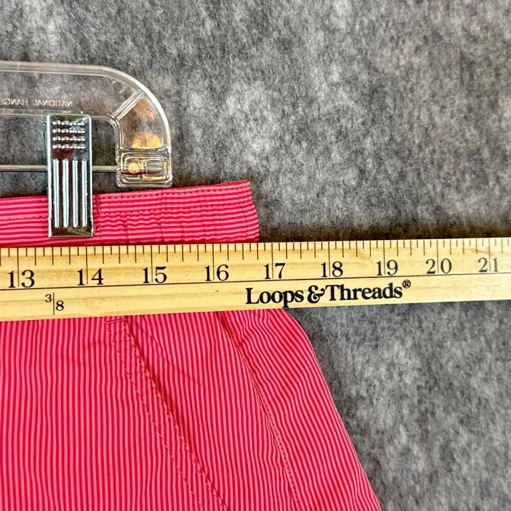 Hugo Boss Batfish Swim Trunk Mens L Coral Color with Pinstripes Pockets Lined